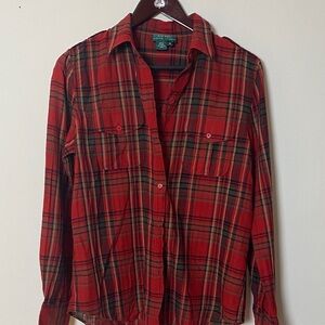 Ralph Lauren Red and Black Checkered Shirt